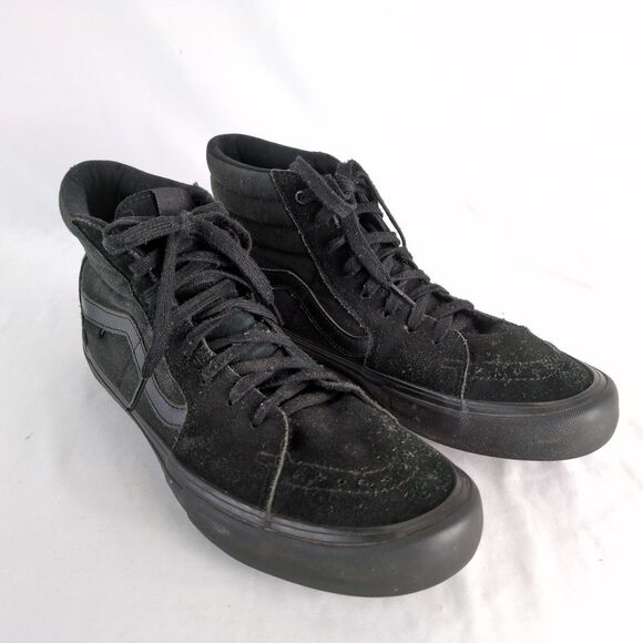 Vans Pro Sk8-Hi Skate Shoe Suede High Top Sneakers Men's 12 Black Monochrome - Picture 1 of 9